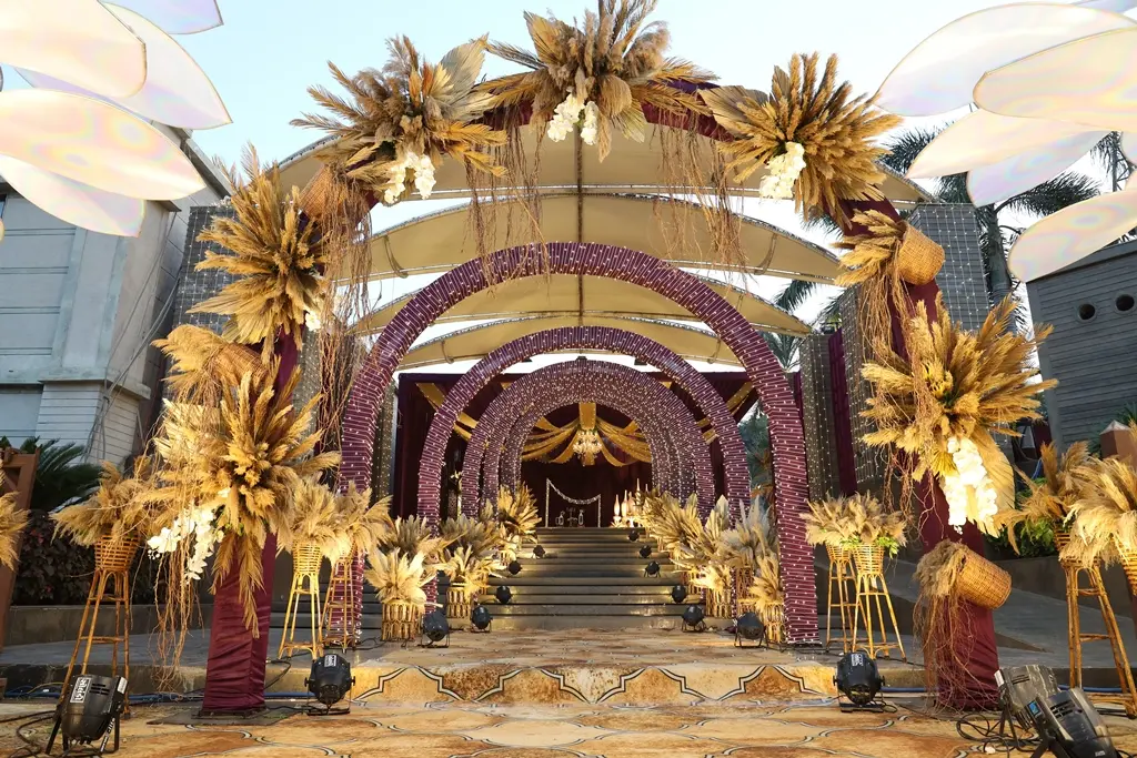 Decorated wedding stage in Bhavnagar